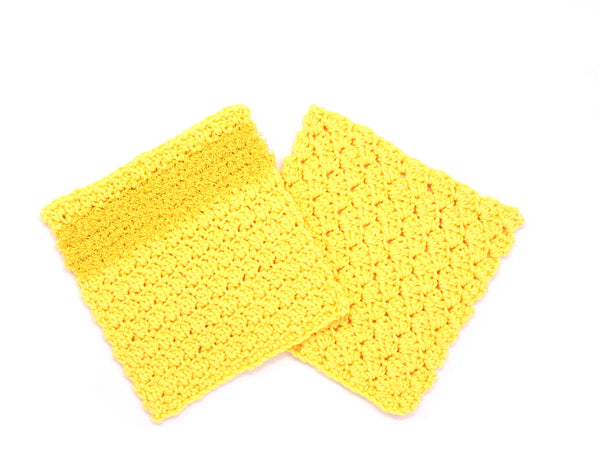 Handmade crocheted dishcloth and dishcloth/scrubby duo