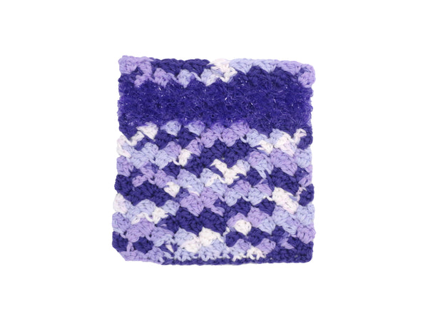 Purples and White w/ Purple Scrubby Yarn Dishcloth Combination