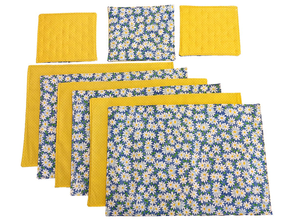 Handmade reversible place mats in cotton