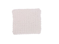 Handmade crocheted wash cloth, all white with silver sparkle