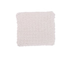 Handmade crocheted wash cloth, all white with silver sparkle