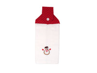 hand towel, hanging hand towel, kitchen hanging hand towel, terry cloth, terrycloth, white, red, snowman