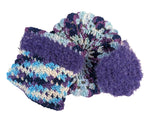 bundle, set, dishcloth, dish cloth, scrubby, scrubbie, cotton, polyester, moondance, purples, blues, whites, combination, artisan handmade