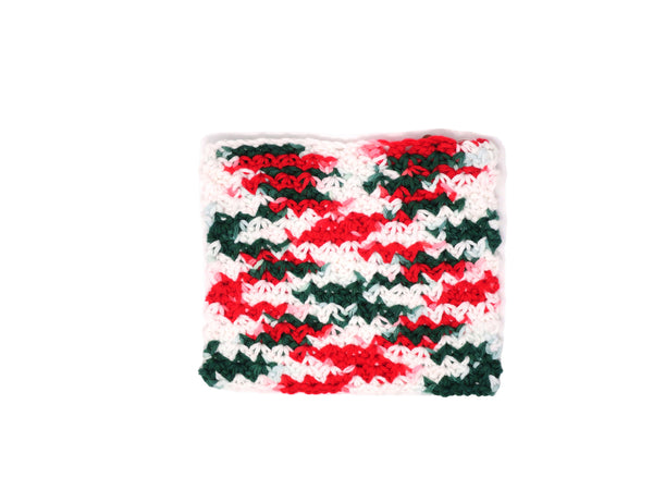Marbled Sedge-stitch Christmas Dishcloth