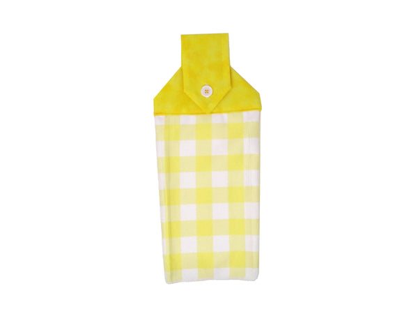 Hand towel, Hanging towel, Checked, yellow, Hanging Kitchen Towel