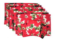 Christmas Poinsettia Reversible Placemats