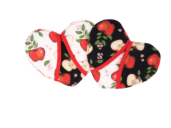 Apple Heart-Shaped Potholders / Oven Mitts – PrayerMade Crafts