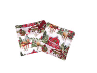 Christmas Horses and Barns Potholders