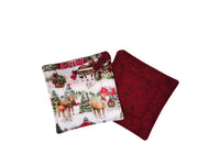 Christmas Horses and Barns Potholders